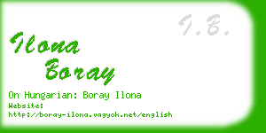 ilona boray business card